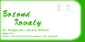 botond kovaly business card